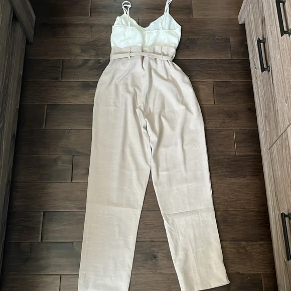 Mendocino White and Tan Jumpsuit - Picture 2 of 4